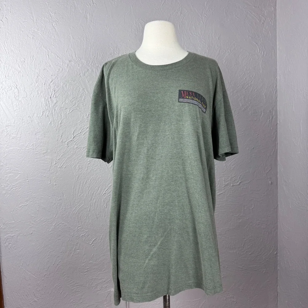 Vtg XL (see measurements) Mesa Verde National Park Green shirt worn comfy cozy - Picture 4 of 6
